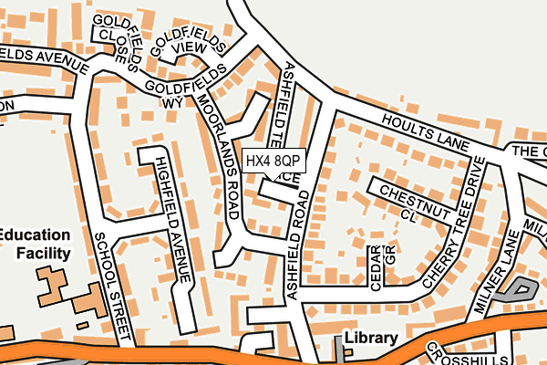 HX4 8QP map - OS OpenMap – Local (Ordnance Survey) HX4 8QP map - OS OpenMap – Local (Ordnance Survey)