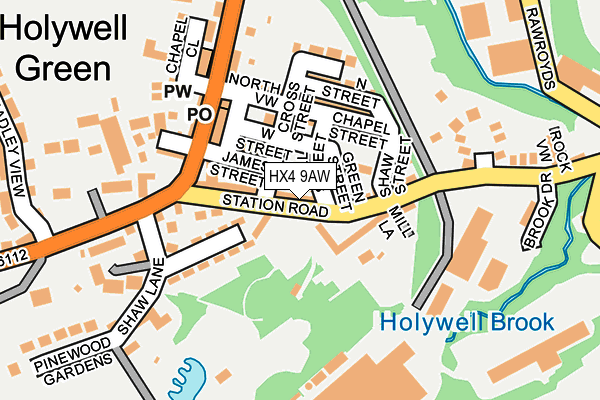 HX4 9AW map - OS OpenMap – Local (Ordnance Survey)