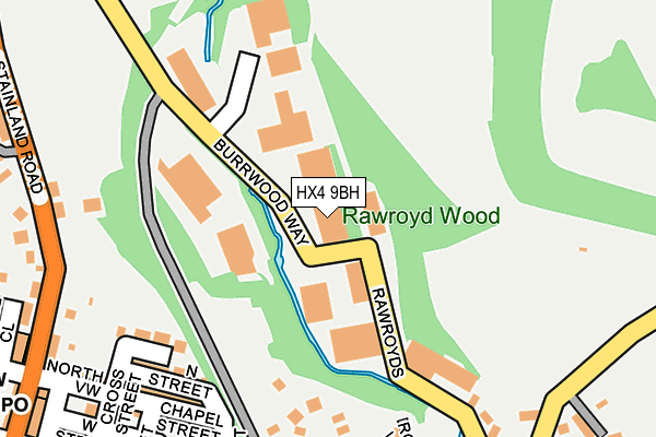 HX4 9BH map - OS OpenMap – Local (Ordnance Survey) HX4 9BH map - OS OpenMap – Local (Ordnance Survey)