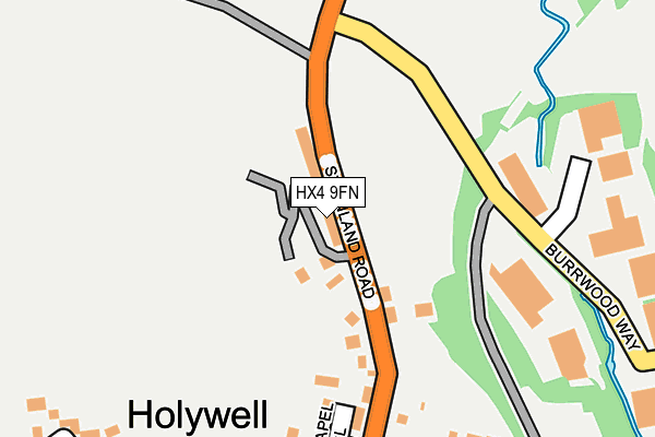 HX4 9FN map - OS OpenMap – Local (Ordnance Survey) HX4 9FN map - OS OpenMap – Local (Ordnance Survey)