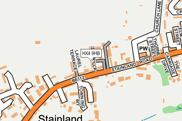 HX4 9HB map - OS OpenMap – Local (Ordnance Survey) HX4 9HB map - OS OpenMap – Local (Ordnance Survey)
