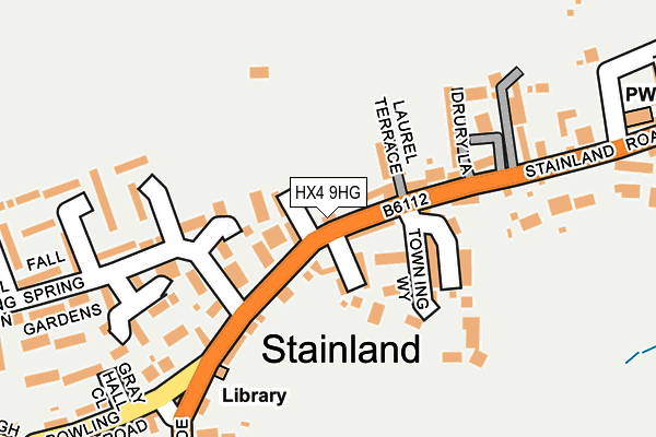 HX4 9HG map - OS OpenMap – Local (Ordnance Survey) HX4 9HG map - OS OpenMap – Local (Ordnance Survey)