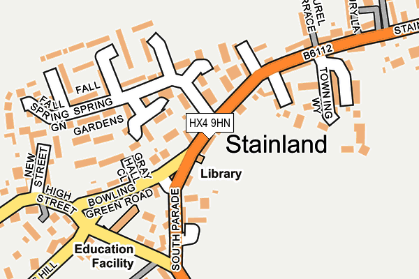 HX4 9HN map - OS OpenMap – Local (Ordnance Survey) HX4 9HN map - OS OpenMap – Local (Ordnance Survey)