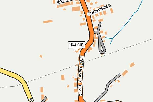 HX4 9JR map - OS OpenMap – Local (Ordnance Survey) HX4 9JR map - OS OpenMap – Local (Ordnance Survey)