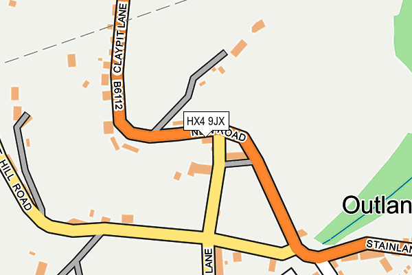 HX4 9JX map - OS OpenMap – Local (Ordnance Survey) HX4 9JX map - OS OpenMap – Local (Ordnance Survey)