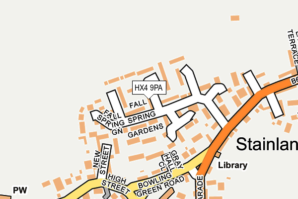 HX4 9PA map - OS OpenMap – Local (Ordnance Survey) HX4 9PA map - OS OpenMap – Local (Ordnance Survey)