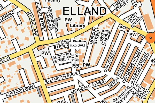 HX5 0AQ map - OS OpenMap – Local (Ordnance Survey) HX5 0AQ map - OS OpenMap – Local (Ordnance Survey)