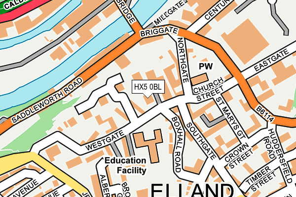 HX5 0BL map - OS OpenMap – Local (Ordnance Survey)