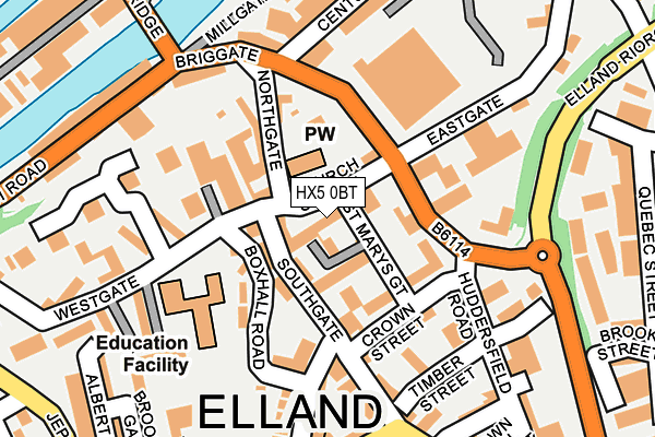 HX5 0BT map - OS OpenMap – Local (Ordnance Survey)