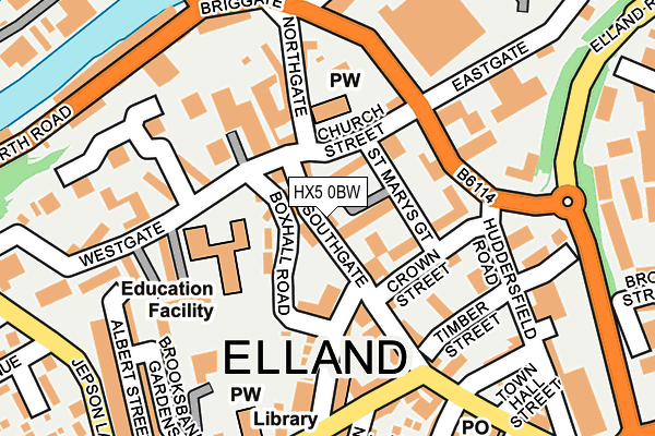 HX5 0BW map - OS OpenMap – Local (Ordnance Survey) HX5 0BW map - OS OpenMap – Local (Ordnance Survey)