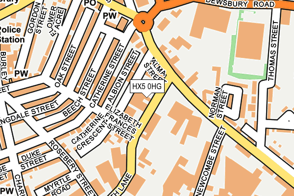 HX5 0HG map - OS OpenMap – Local (Ordnance Survey) HX5 0HG map - OS OpenMap – Local (Ordnance Survey)