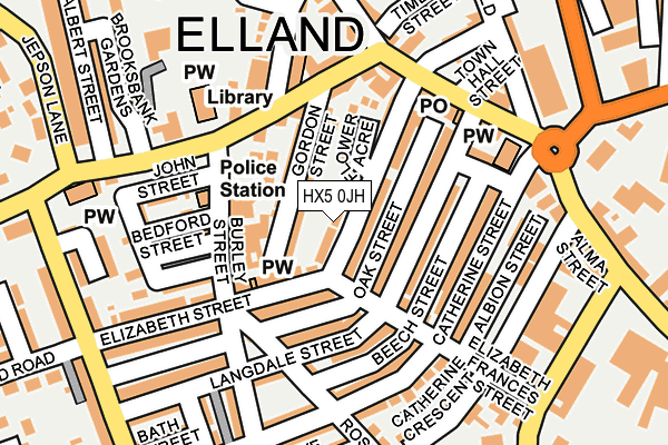 HX5 0JH map - OS OpenMap – Local (Ordnance Survey)