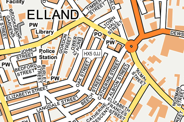 HX5 0JJ map - OS OpenMap – Local (Ordnance Survey)