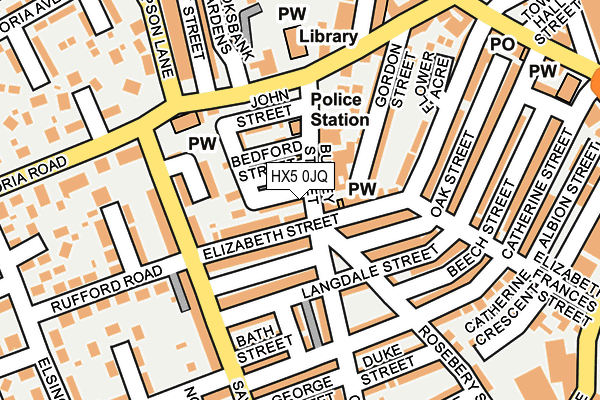 HX5 0JQ map - OS OpenMap – Local (Ordnance Survey)
