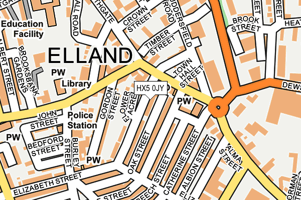 HX5 0JY map - OS OpenMap – Local (Ordnance Survey) HX5 0JY map - OS OpenMap – Local (Ordnance Survey)