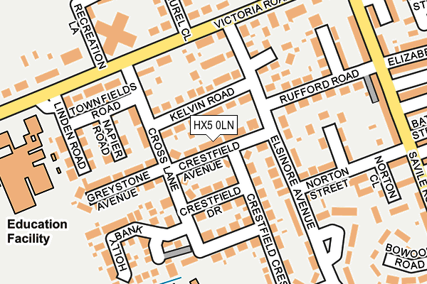HX5 0LN map - OS OpenMap – Local (Ordnance Survey)