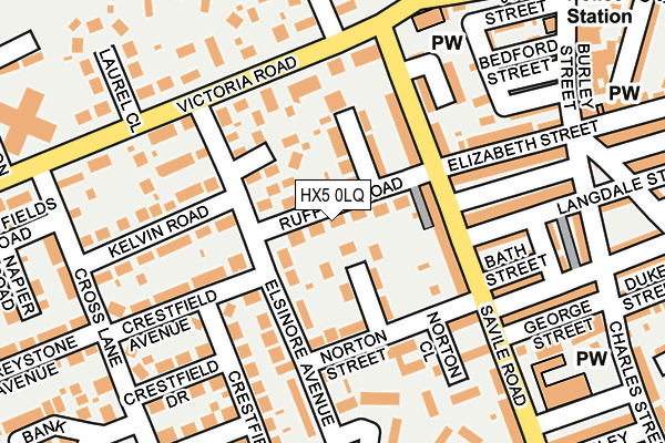 HX5 0LQ map - OS OpenMap – Local (Ordnance Survey)