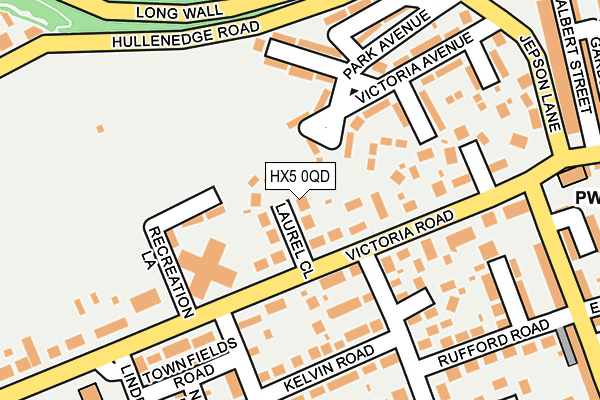 HX5 0QD map - OS OpenMap – Local (Ordnance Survey)