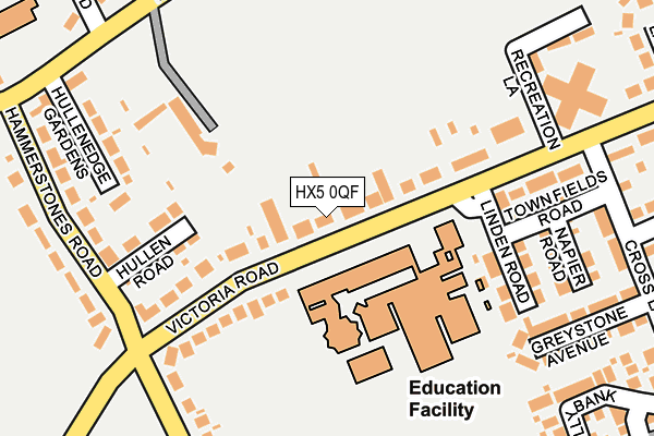 HX5 0QF map - OS OpenMap – Local (Ordnance Survey) HX5 0QF map - OS OpenMap – Local (Ordnance Survey)