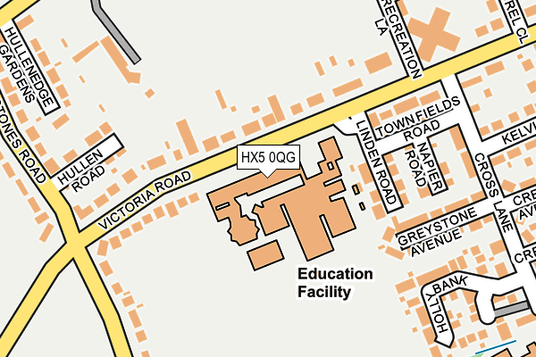 HX5 0QG map - OS OpenMap – Local (Ordnance Survey) HX5 0QG map - OS OpenMap – Local (Ordnance Survey)