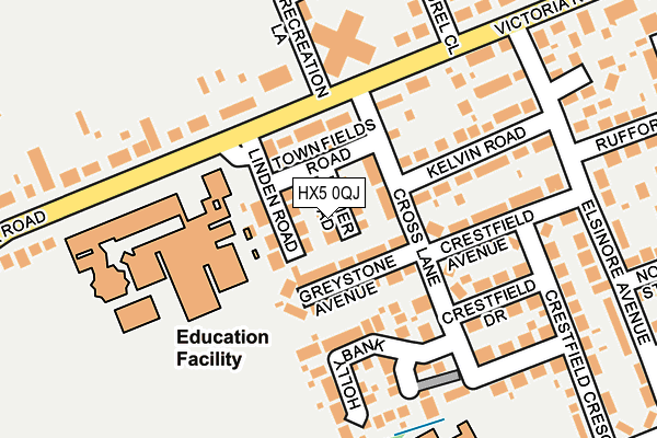 HX5 0QJ map - OS OpenMap – Local (Ordnance Survey)