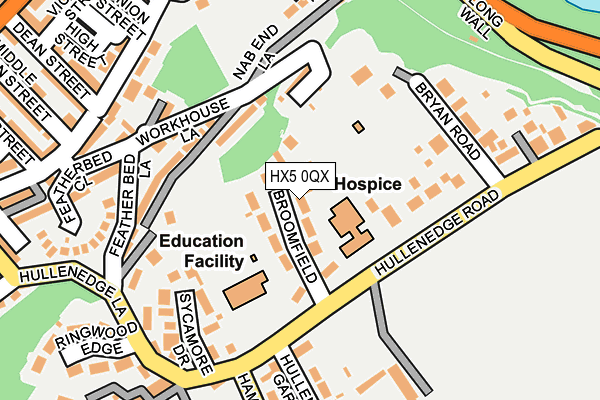 HX5 0QX map - OS OpenMap – Local (Ordnance Survey)