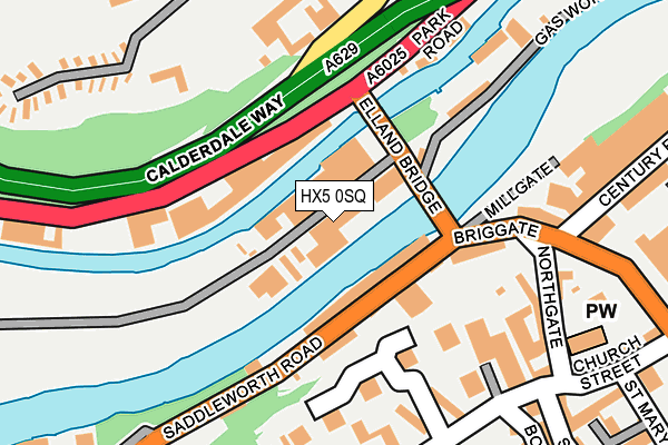 HX5 0SQ map - OS OpenMap – Local (Ordnance Survey) HX5 0SQ map - OS OpenMap – Local (Ordnance Survey)