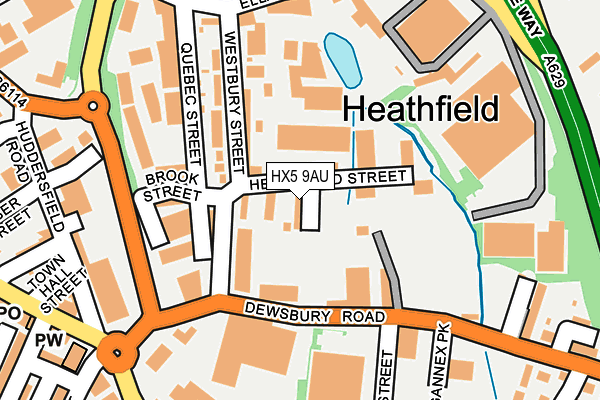 HX5 9AU map - OS OpenMap – Local (Ordnance Survey) HX5 9AU map - OS OpenMap – Local (Ordnance Survey)