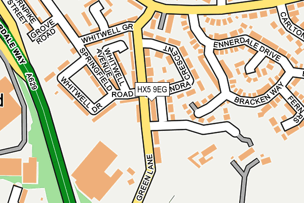 HX5 9EG map - OS OpenMap – Local (Ordnance Survey) HX5 9EG map - OS OpenMap – Local (Ordnance Survey)