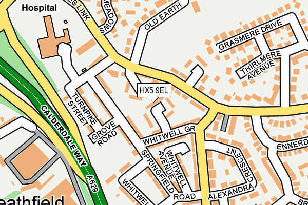 HX5 9EL map - OS OpenMap – Local (Ordnance Survey) HX5 9EL map - OS OpenMap – Local (Ordnance Survey)