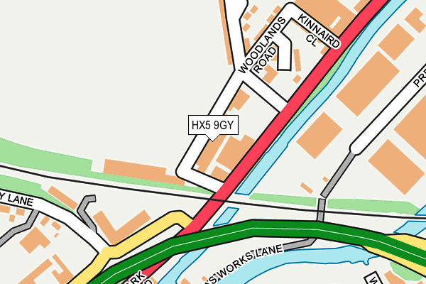 HX5 9GY map - OS OpenMap – Local (Ordnance Survey) HX5 9GY map - OS OpenMap – Local (Ordnance Survey)