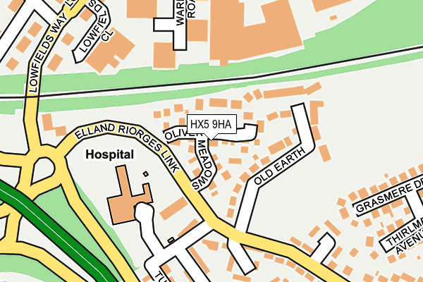 HX5 9HA map - OS OpenMap – Local (Ordnance Survey) HX5 9HA map - OS OpenMap – Local (Ordnance Survey)