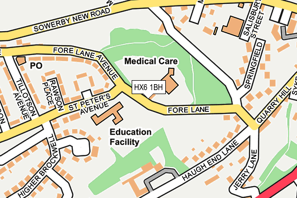 HX6 1BH map - OS OpenMap – Local (Ordnance Survey) HX6 1BH map - OS OpenMap – Local (Ordnance Survey)