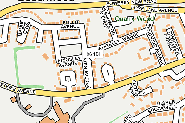 HX6 1DH map - OS OpenMap – Local (Ordnance Survey) HX6 1DH map - OS OpenMap – Local (Ordnance Survey)