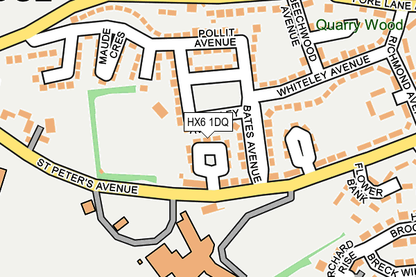 HX6 1DQ map - OS OpenMap – Local (Ordnance Survey) HX6 1DQ map - OS OpenMap – Local (Ordnance Survey)