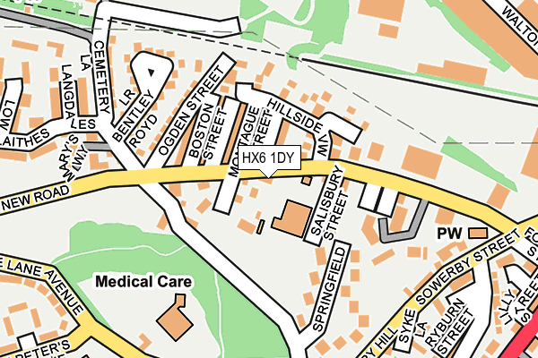 HX6 1DY map - OS OpenMap – Local (Ordnance Survey) HX6 1DY map - OS OpenMap – Local (Ordnance Survey)