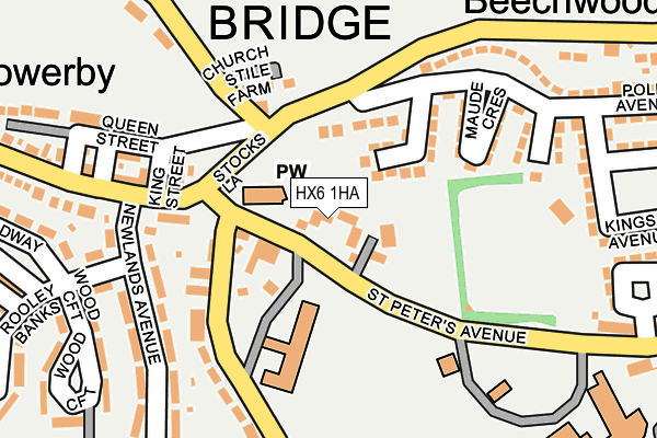 HX6 1HA map - OS OpenMap – Local (Ordnance Survey) HX6 1HA map - OS OpenMap – Local (Ordnance Survey)