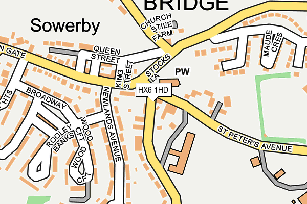 HX6 1HD map - OS OpenMap – Local (Ordnance Survey) HX6 1HD map - OS OpenMap – Local (Ordnance Survey)