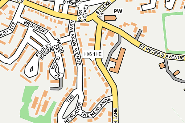 HX6 1HE map - OS OpenMap – Local (Ordnance Survey) HX6 1HE map - OS OpenMap – Local (Ordnance Survey)