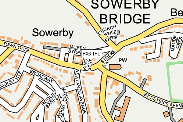 HX6 1HU map - OS OpenMap – Local (Ordnance Survey)