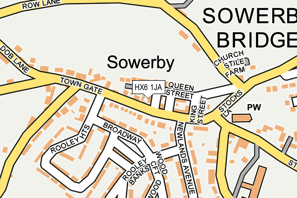 HX6 1JA map - OS OpenMap – Local (Ordnance Survey) HX6 1JA map - OS OpenMap – Local (Ordnance Survey)
