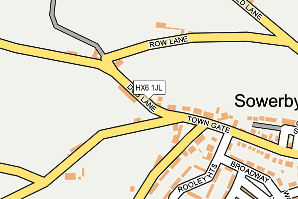 HX6 1JL map - OS OpenMap – Local (Ordnance Survey) HX6 1JL map - OS OpenMap – Local (Ordnance Survey)