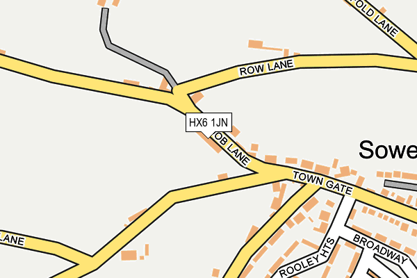HX6 1JN map - OS OpenMap – Local (Ordnance Survey) HX6 1JN map - OS OpenMap – Local (Ordnance Survey)