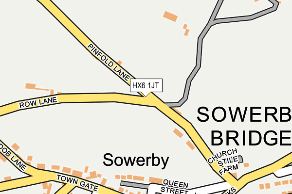HX6 1JT map - OS OpenMap – Local (Ordnance Survey) HX6 1JT map - OS OpenMap – Local (Ordnance Survey)