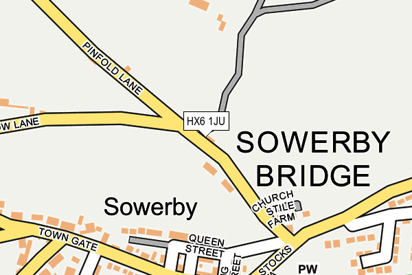 HX6 1JU map - OS OpenMap – Local (Ordnance Survey) HX6 1JU map - OS OpenMap – Local (Ordnance Survey)
