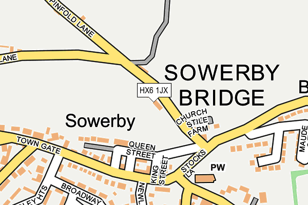 HX6 1JX map - OS OpenMap – Local (Ordnance Survey) HX6 1JX map - OS OpenMap – Local (Ordnance Survey)