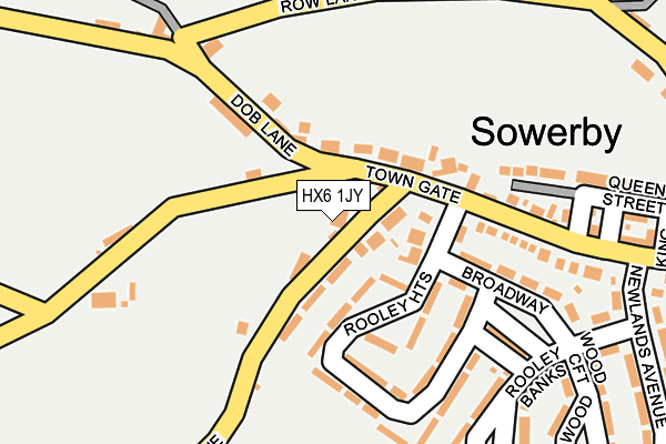 HX6 1JY map - OS OpenMap – Local (Ordnance Survey) HX6 1JY map - OS OpenMap – Local (Ordnance Survey)