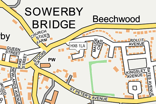 HX6 1LA map - OS OpenMap – Local (Ordnance Survey) HX6 1LA map - OS OpenMap – Local (Ordnance Survey)