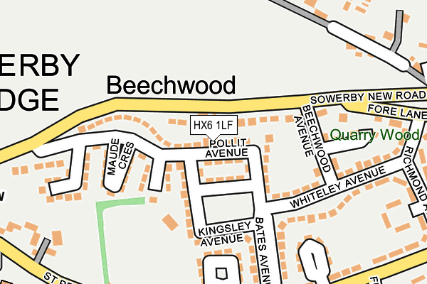 HX6 1LF map - OS OpenMap – Local (Ordnance Survey) HX6 1LF map - OS OpenMap – Local (Ordnance Survey)