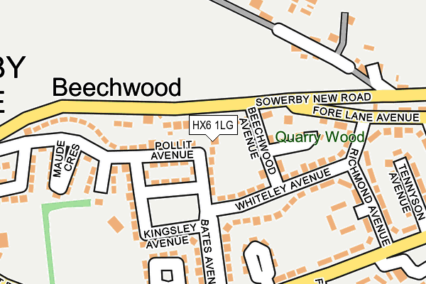 HX6 1LG map - OS OpenMap – Local (Ordnance Survey) HX6 1LG map - OS OpenMap – Local (Ordnance Survey)